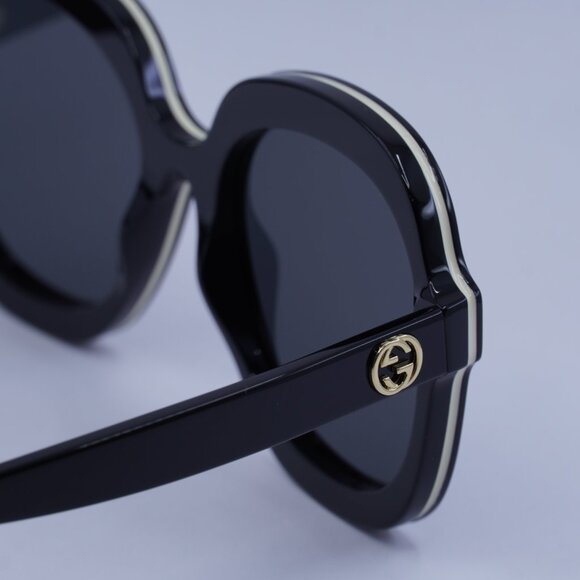 Gucci GG1240S 001 Sunglasses Black Round Frame, Grey Lenses main image 5